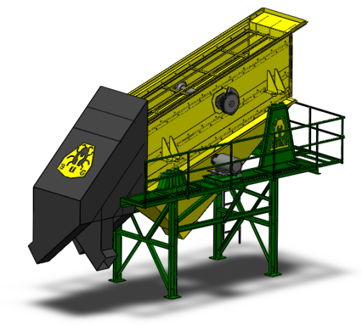 1200X4000X3振动筛系统3D数模图纸 Solidworks设计 附STEP缩略图